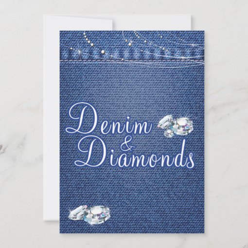 Denim and Diamonds Party Invitations | Zazzle