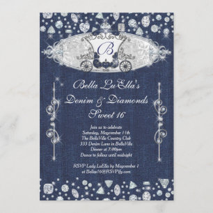 Denim and Diamonds Party Invitations