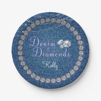 Denim and Diamonds Party  Plates