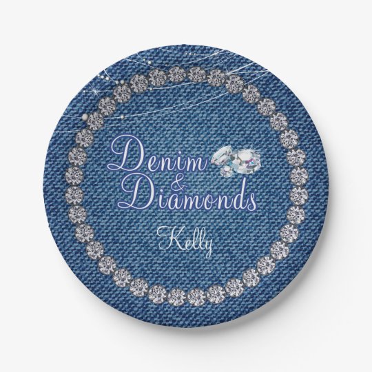 Denim And Diamonds Party Plates Zazzle Com