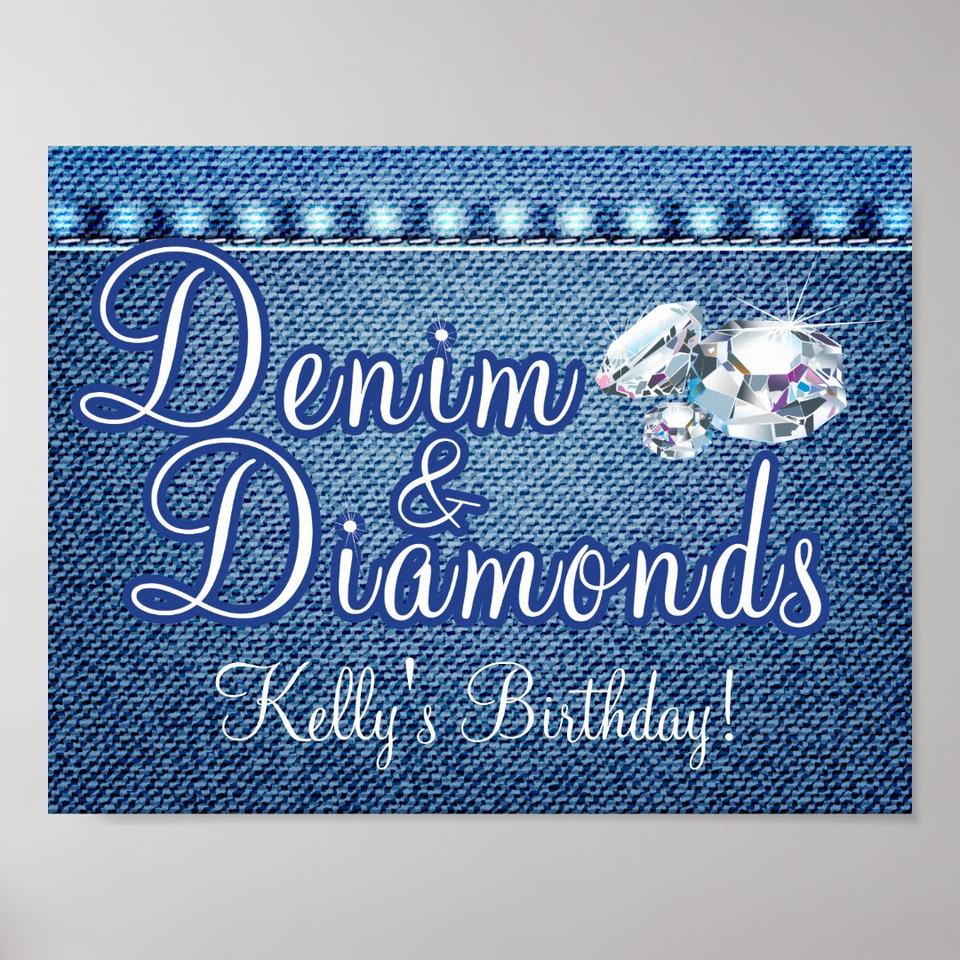 Denim and Diamonds Party Poster | Zazzle