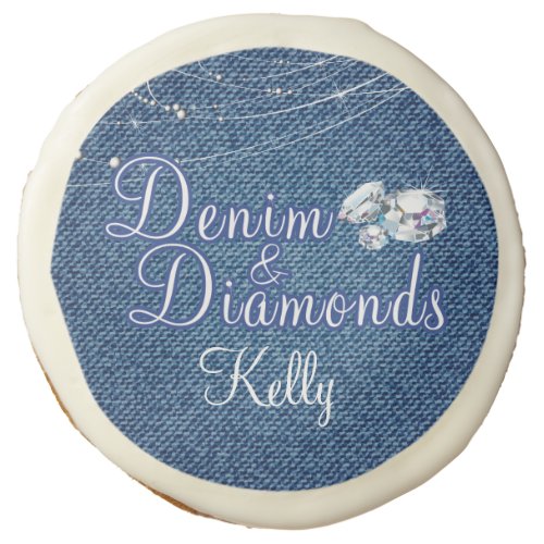 Denim and Diamonds Party Sugar Cookie