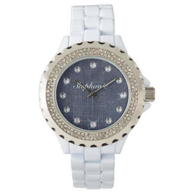 Denim and Diamonds Personalized Watch (Front)