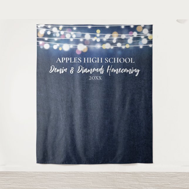 Denim and Diamonds Photo Backdrop Sparkling Event (Front)