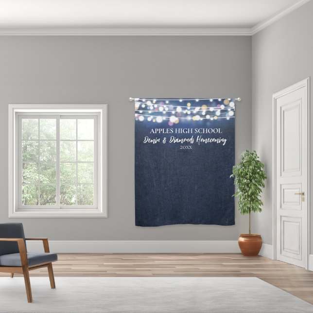 Denim and Diamonds Photo Backdrop Sparkling Event Blackout Curtains (Wide)