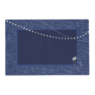 Denim and diamonds placemat