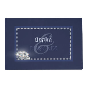Denim and diamonds placemat