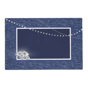 Denim and diamonds placemat