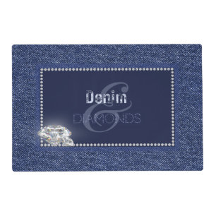 Denim and diamonds placemat