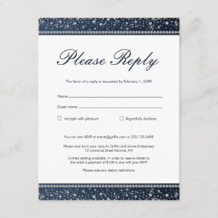 Denim and Diamonds Reply RSVP Card