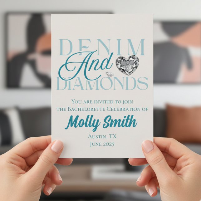 Denim and Diamonds Western Bachelorette Itinerary Invitation (Denim and Diamonds Western Bachelorette Itinerary Invitation)
