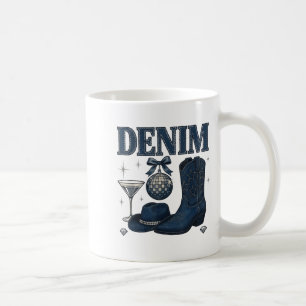 Denim And Diamonds Western Fashion Boots Bling Rod Coffee Mug