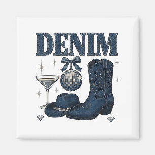 Denim And Diamonds Western Fashion Boots Bling Rod Magnet
