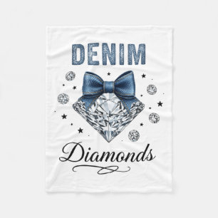 Denim And Diamonds Western Graphic Tee For Girls W Fleece Blanket