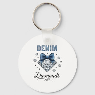 Denim And Diamonds Western Graphic Tee For Girls W Keychain