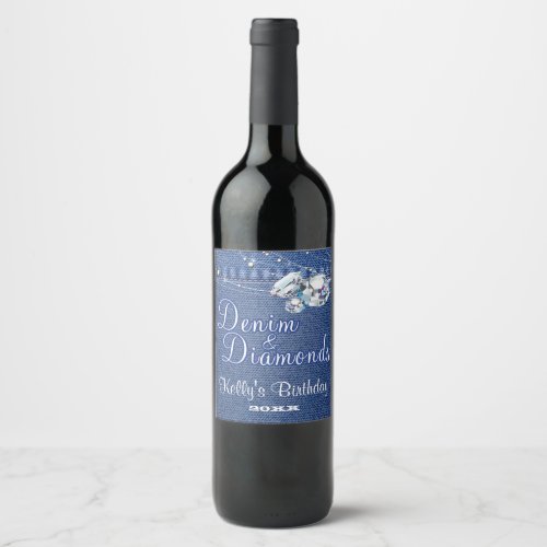 Denim and Diamonds Wine Label