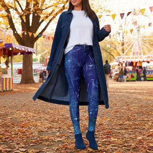 Denim and glitter leggings