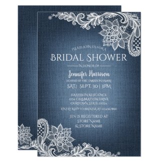 Denim and Lace Bridal Shower Invitation