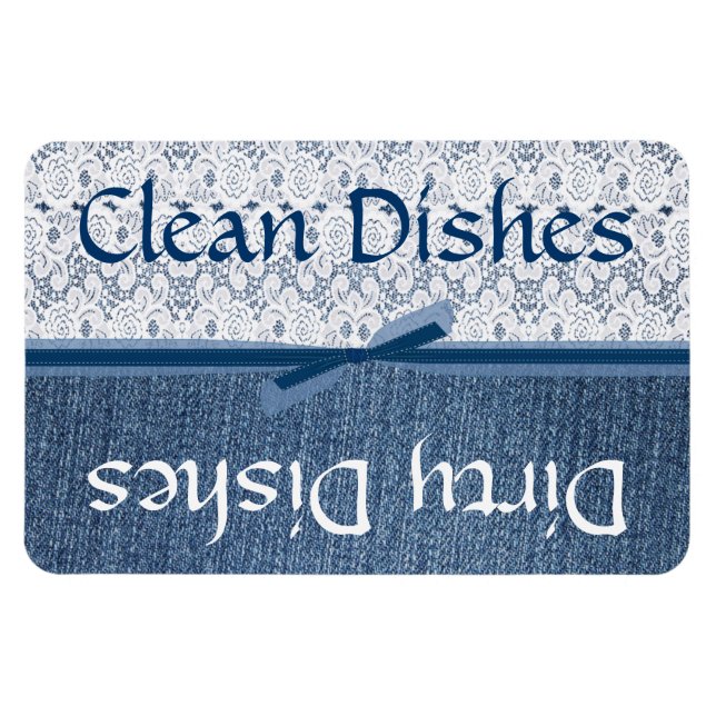 Denim and Lace Dishwasher Magnet (Horizontal)