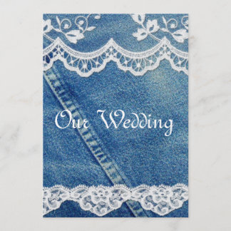 Denim and Lace Rustic Country Wedding Invitations