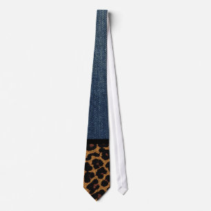 Denim and Leopard Tie