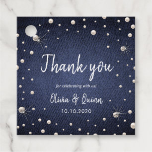 Denim and Pearls Favor Tag