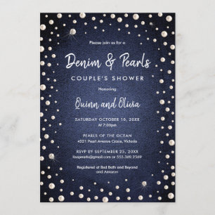 Denim and Pearls Invitation