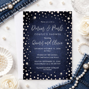Denim and Pearls Invitation