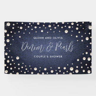 Denim and Pearls Party Backdrop Banner
