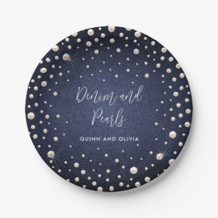 Denim and Pearls Party Paper Plates