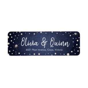 Denim and Pearls Return Address Label