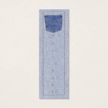 Denim And Pocket Bookmark by Lynnes_creations at Zazzle