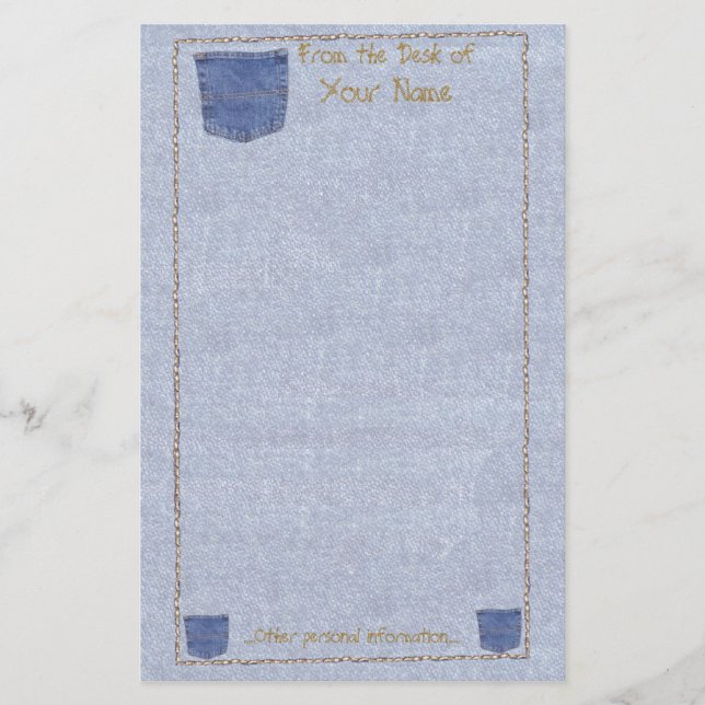 Denim and pocket stationary stationery (Front)