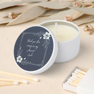 Denim and White Minimal Frame Customizable  Mini Candle Favors
