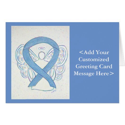 Denim Awareness Ribbon Angel Cards (Front Horizontal)
