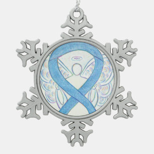 Denim Awareness Ribbon Angel Ornament