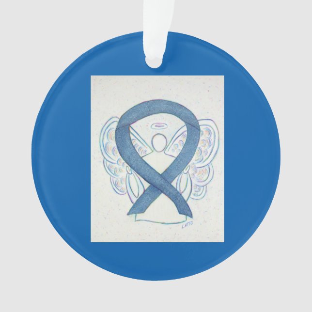 Denim Awareness Ribbon Angel Ornaments (Front)
