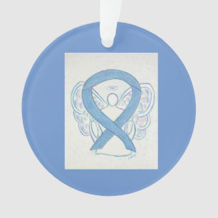 Denim Awareness Ribbon Angel Ornaments