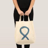 Denim Awareness Ribbon Custom Tote Bag (Front (Product))