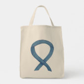 Denim Awareness Ribbon Custom Tote Bag (Back)