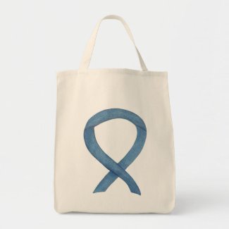 Denim Awareness Ribbon Custom Tote Bag