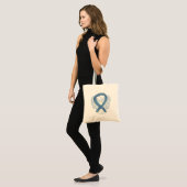 Denim Awareness Ribbon Custom Tote Bag (Front (Model))