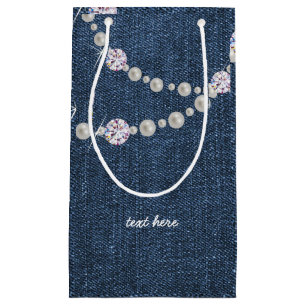 denim bag, blue denim birthday party Gift Bag