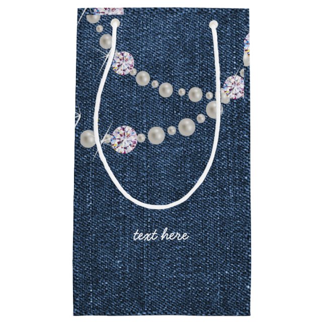 denim bag, blue denim birthday party Gift Bag (Front)