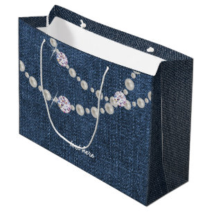 denim bag, blue denim birthday party Gift Bag
