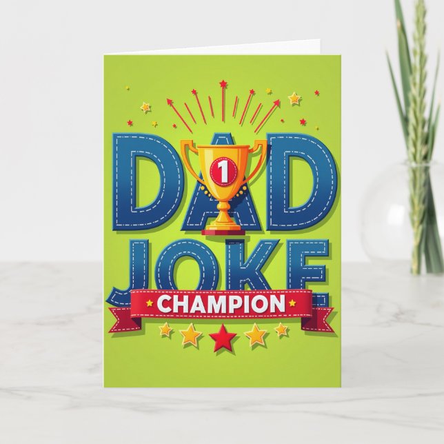 Denim Best Dad Award Card (Front)