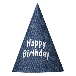 Denim Birthday Congratulations Party Hat