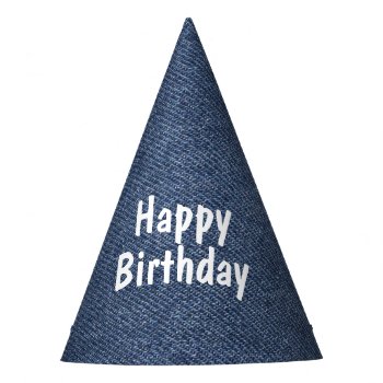 Denim Birthday Congratulations Party Hat by kahmier at Zazzle