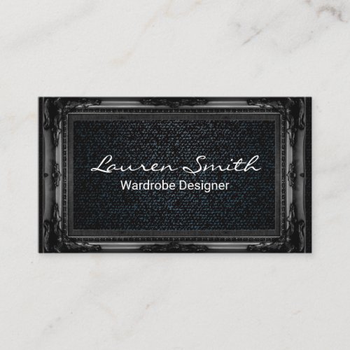 Denim  Black Fancy Frame Business Card