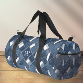 Denim Blue and White Monogram Initial